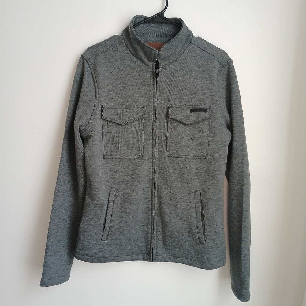 Civil Society Mens Heather Knit Full Zip Jacket Coat Size Small Gray